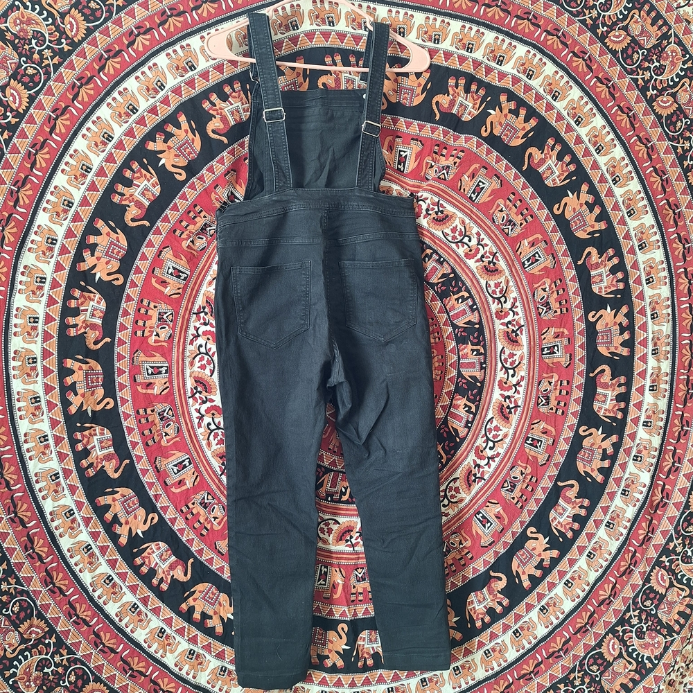 Divided Black Denim Skinny Leg Overalls - Picture 2 of 14